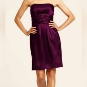 David's Bridal Purple Strapless Prom Dress